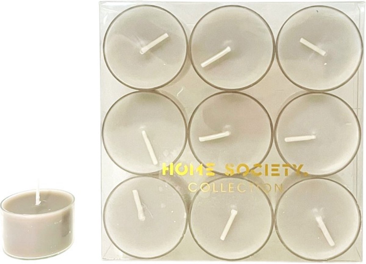 Home Society -Waxinelichtjes - Theelichtjes - 9 stuks - Zwart