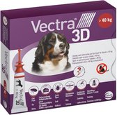 VECTRA 3D Hond - vanaf 40kg - Anti Teken- en Vlooiendruppels hond - 3 pipetten