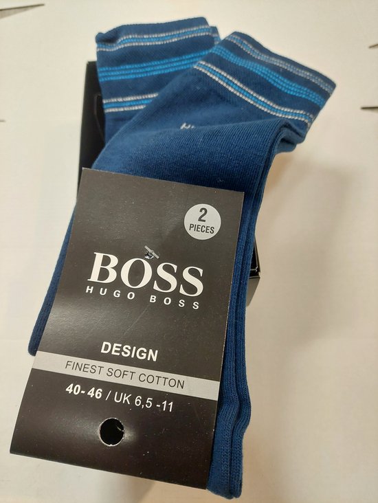 Hugo Boss 2 paires de chaussettes bleu avec rayure 40/46