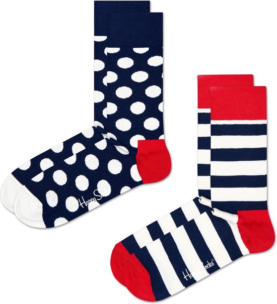 Happy Socks Classic Big Dot Socks (2-pack) - unisex sokken - Unisex - Maat: 36-40