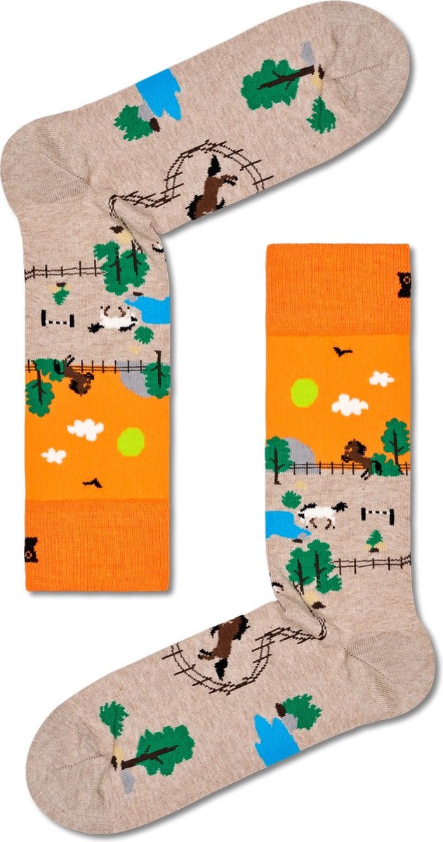 Happy Socks Calze Mezza Gamba Horse: Calzini Multicolor A Fantasia Cavallo, Taglia Unica EU 36-40