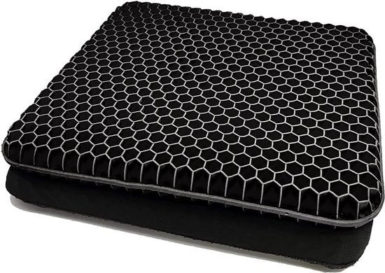 FSWWSF Zitkussen, orthopedisch zitkussen, draagbaar zitkussen voor kantoor, antislip onderkant met draaggreep voor kantoor, thuis en auto (zwart