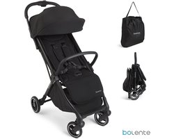 Bolente Beetle Compacte Buggy Zwart | Klein Opvouwbaar | Lichtgewicht | Reis Buggy | Plooibuggy | Kinderwagen | 0 tot 4 jaar | Inclusief Draagtas