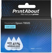 PrintAbout huismerk Inktcartridge T8505 Licht-cyaan geschikt voor Epson