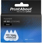 PrintAbout huismerk Inktcartridge 901 (CC653AE) Zwart geschikt voor HP