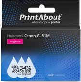 PrintAbout huismerk Inktcartridge GI-51M Magenta geschikt voor Canon