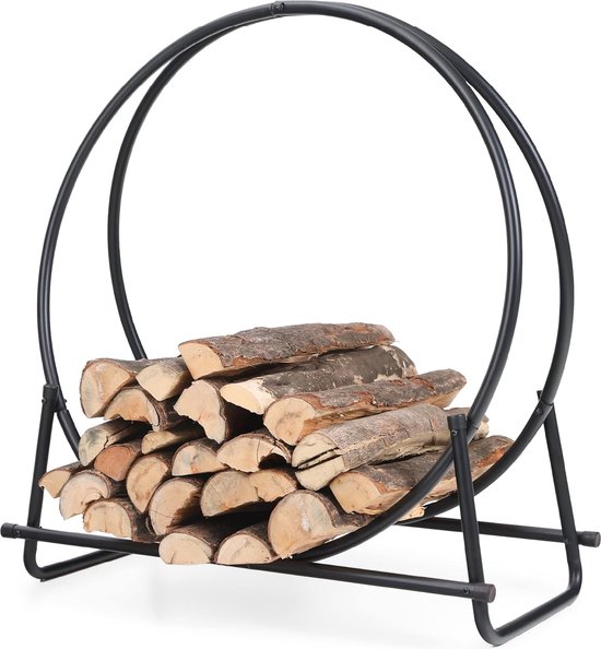 KADAX Brandhoutframe, van robuust staal, zwarte brandhouthouder, gepoedercoat brandhoutrek in verschillende patronen (30 x 35 x 90 cm Premium