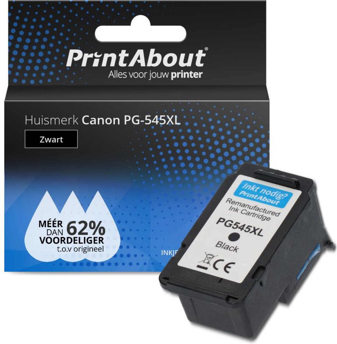 Huismerk Canon PG-545XL Inktcartridge Zwart Hoge capaciteit