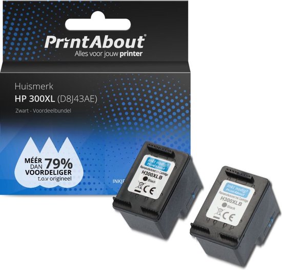 Printabout Inktcartridge Alternatief Voor De Hp Cc641ee Nr 300xl Zwart 2 Pack Bol 0573