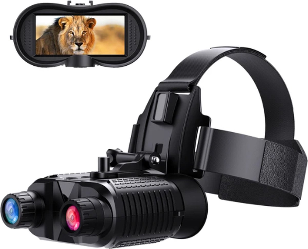 ClearChoice Nachtcamera - Nightvision - camera - Nachtkijker -Verrekijker -Hoofdbril Nv8160 -Kampeeruitrusting -360P Env Scherm -Jachttelescoop -4K Video 36M -Foto 2,7-inch scherm -Infrarood digitaal apparaat- tactisch