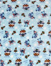DISNEY Stitch Blauwe Deken/Plaid, Kerstdeken 120x150 cm OEKO-TEX