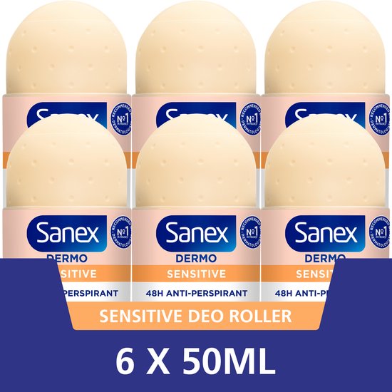 Sanex Dermo Sensitive Deodorant Anti-Transpirant Roller 6 x 50ml - Voordeelverpakking - Sanex