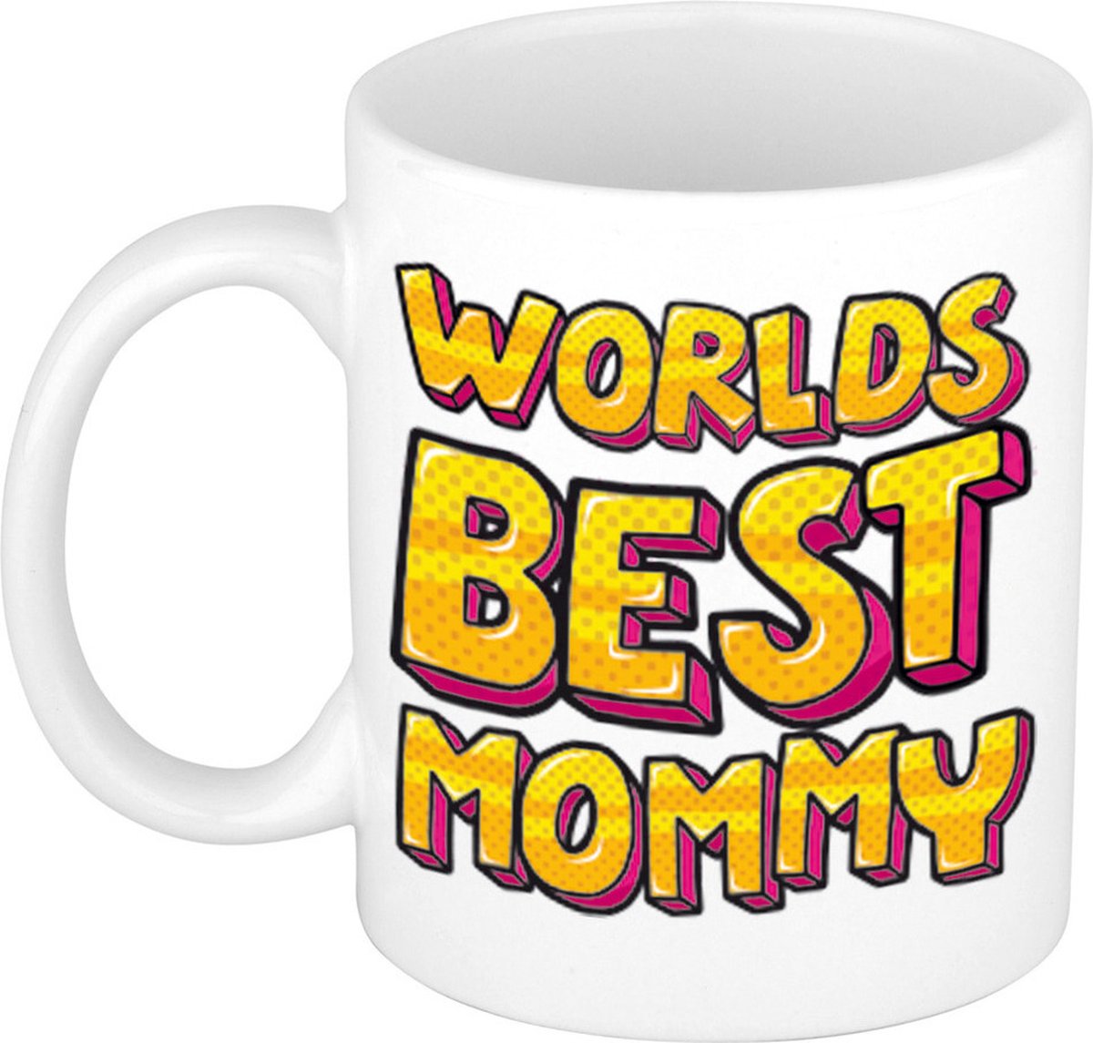 Bellatio Decorations Cadeau koffie/thee mok voor mama - beste mama - geel - 300 ml - moederdag