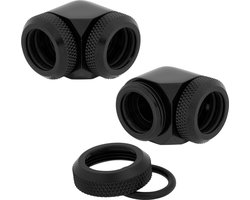 CORSAIR Hydro X Series XF Hardline 90° Twin Pack - Fittings set van 2 - OD 14 mm - messing - zwart