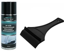Ruitenontdooier spray - voor auto - 400 ml - antivries sprays - winter/vorst - incl. ijskrabber