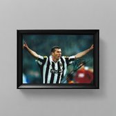 Zinedine Zidane Art – Signature imprimée – 10 x 15 cm – Dans un cadre Zwart Classique – Juventus