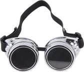 Steampunk Bril / Steampunk goggles chrome zilver - Steampunkbril