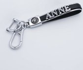 Sleutelhanger met naam gepersonaliseerd metalen schuivers - Kado Cadeau man / vrouw - black/silver/diamond sleutelhangers volwassenen