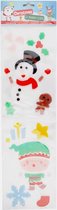 Kerst Gel Raamstickers - Sneeuwpop en Elf - kerst decoratie / versiering - schoencadeautjes sinterklaas