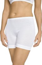 Directoir met pijpje 128 - Dames boxershort lange pijpjes - Klassiek oma ondergoed - Ouderwets - 100% katoen - 60 - Wit