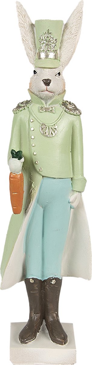 Beeld Konijn 23 cm Beige Groen Polyresin