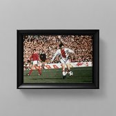 Johan Cruyff Ingelijste Handtekening – 15 x 10cm In Klassiek Zwart Frame – Gedrukte handtekening – Ajax - FC Barcelona - Oranje - Nederlands Elftal