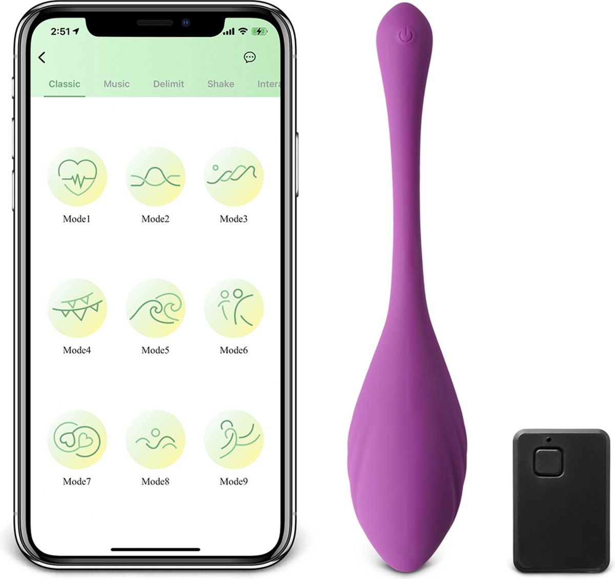 Purple Vibrator De Luxe Comfort Met App - Sensationeel gevoel - 9 trilstanden - Elegante vorm - Vibrator met Appbediening - Stimulerend voor vrouwen - Draadloos - Batterij oplaadbaar via USB poort - Stimulerend voor clitoris - Stimulerend voor G-spot