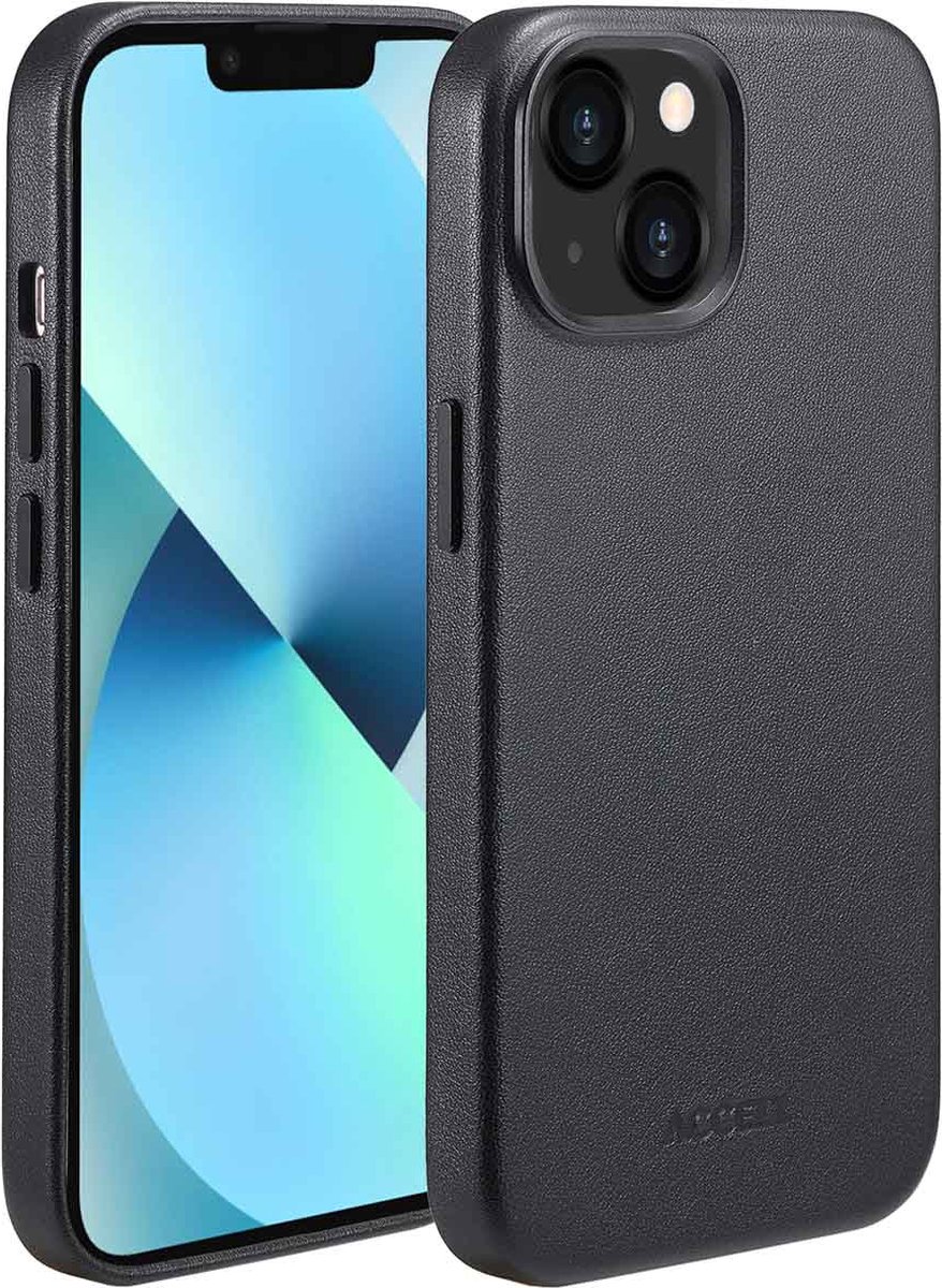 Accezz Hoesje Geschikt voor iPhone 13 Hoesje - Accezz Geschikt voor MagSafe Leather Backcover - zwart