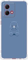 Siliconen Back Cover Geschikt voor Motorola Moto G84 Telefoonhoesje met doorzichtige rand Baby Rhino