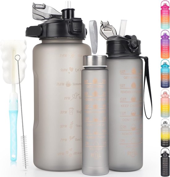 SILVERANT Titanium waterfles, sportfles met brede mond deksel ultralichte camping & wandelen hydratatie kantines grote capaciteit 1500ml/5 fl oz