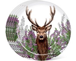 "Set Picknick/Camping Borden - Wild Stag Hert - Duurzaam RPET - 4 Stuks - Ø 23 cm"