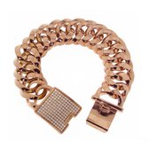 Juwelier Zwartevalk - Stalen rose gouden armband 33.074/20cm--