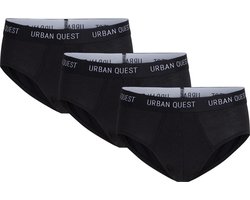 URBAN QUEST Bamboe Heren Slips - 3-pack - Zwart