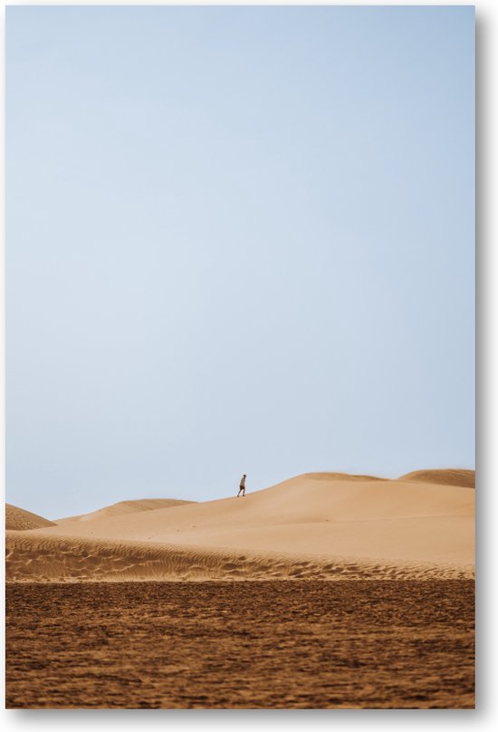 Alleen met de Horizon - Zandpaden van Gran Canaria - Fotoposter 40x60