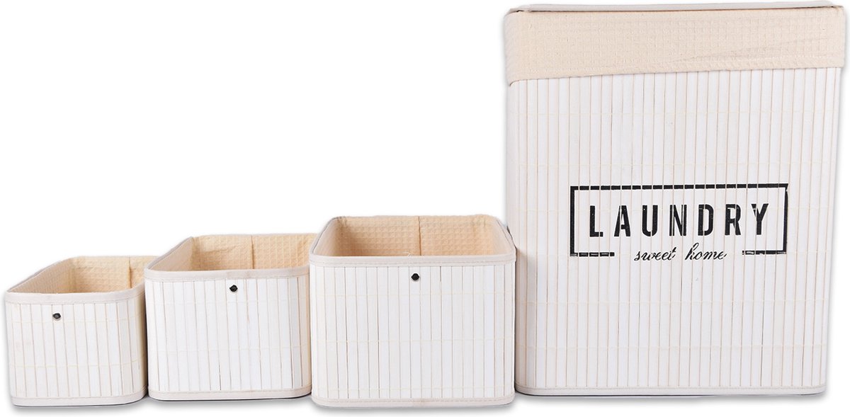 Goedkoopste Multifunctionele Bamboe Wasmand 37L en Opbergmand Set- Assortiment | Ideaal voor Wassen, en Speelgoedopslag | Organiseren – Kinderkamer / Babykamer / Badkamer