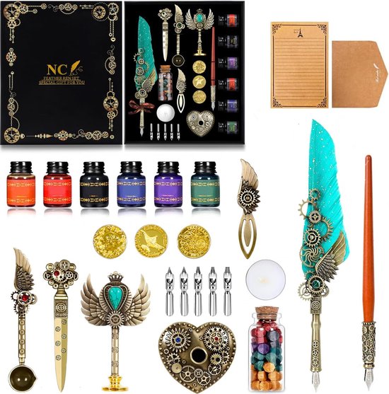 Bescar SpyShop Quill Pen en Inkt Set-Vintage Veer Pen met