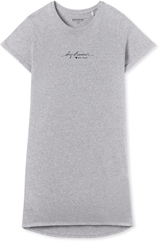 Schiesser Nachthemd 1/2 Arm, 90cm Dames Nachthemd - grey melange - Maat S