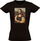 Mona Lisa met spierballen Dames T-shirt - gym - sportschool - fitness - schilderij - kunst - grappig