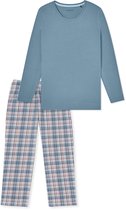 Schiesser Schlafanzug lang Dames Pyjamaset - bluegrey - Maat 4XL