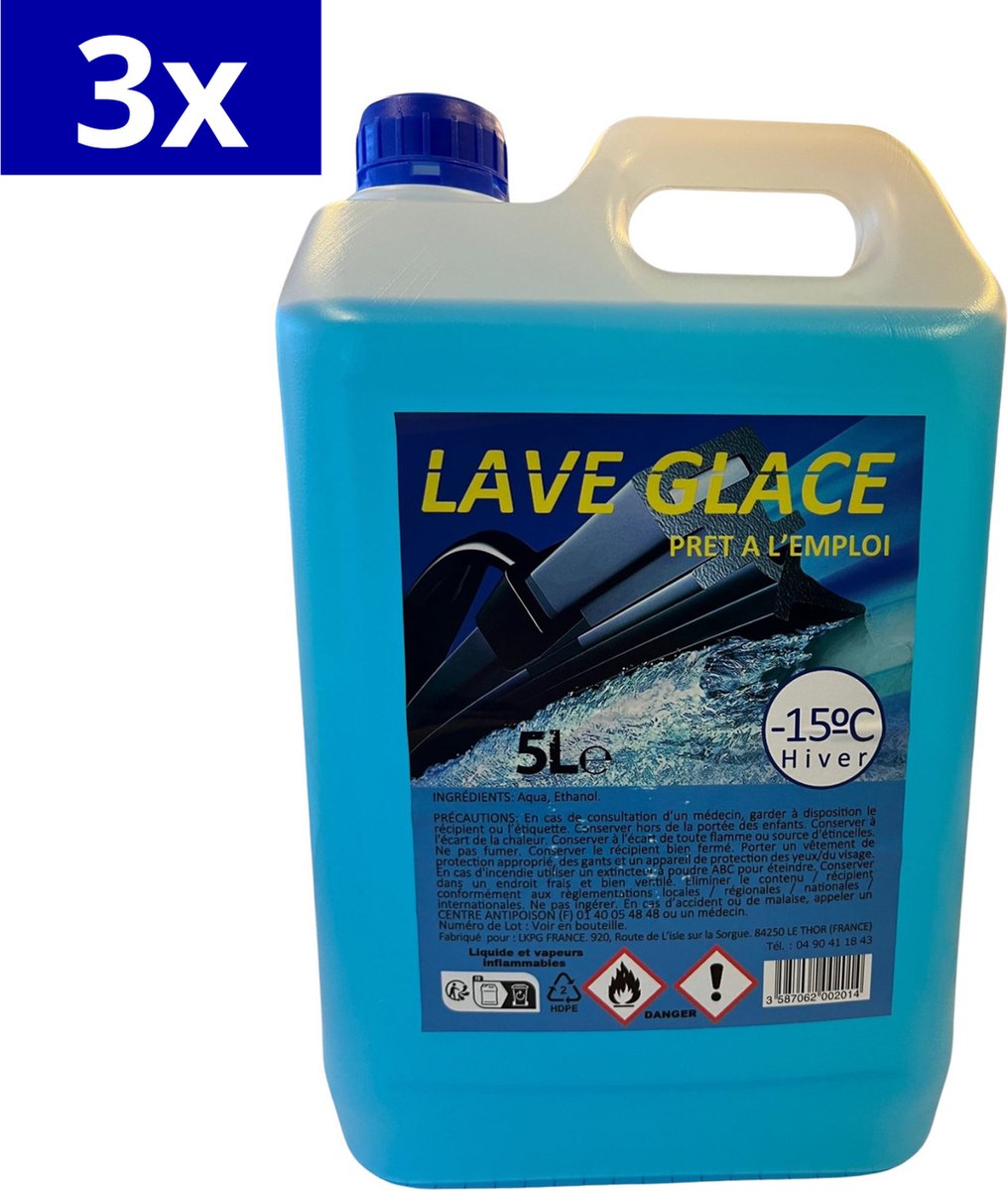 Winter ruitensproeiervloeistof - Voordeelverpakking 3x 5L - Tot vrieskou van -15°