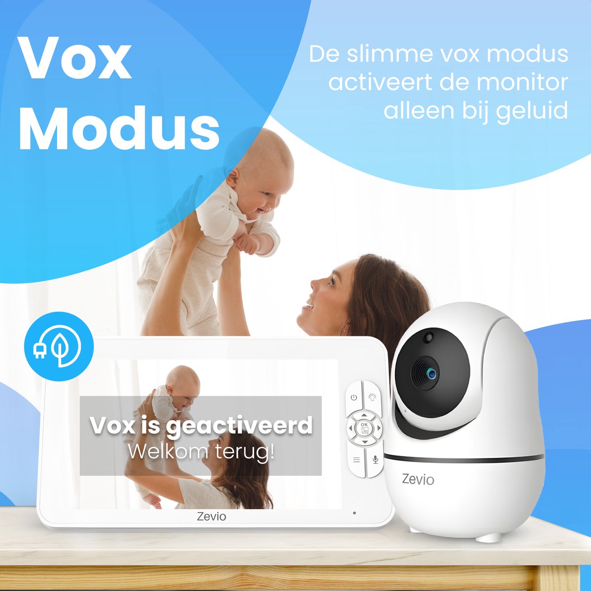 Afbeelding 2 van Zevio XL Elite Babyfoon met 2 Camera's en Groot 7 Inch HD Baby Monitor - met Slimme Functies - Uitbreidbaar - Baby Camera - Inclusief Flexibele Houders
