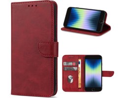 Solidenz hoesje - Geschikt voor iPhone SE (2022 / 2020) / iPhone 8 / iPhone 7 - Bookcase - Rood