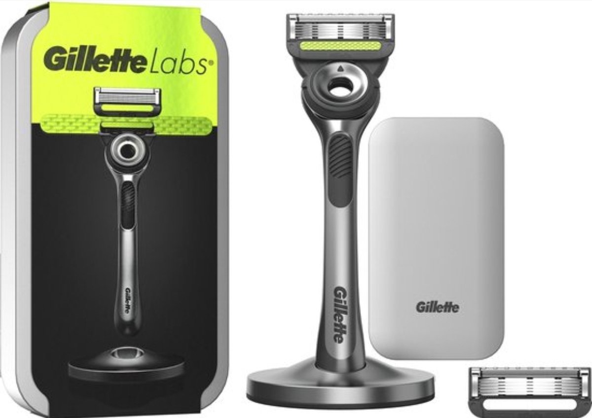 GilletteLabs With Exfoliating Bar Van Gillette - 1 Handvat - 2 Scheermesjes - Magnetische Houder - Travelcase GilletteLabs - Deluxe -