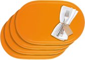 Set van 4 placemats, 45,5 x 29 cm, vinyl, oranje, Saleen-collectie: Fun