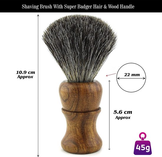 Haryali London Luxe Scheerset – 5-delige scheermesset met houten geschenkdoos, scheerkwast, leren strop en slijppasta – Traditioneel nat scheren voor mannen