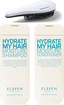 Eleven Australia - Hydraterende Set - Shampoo + Conditioner + KG Ontwarborstel - Hydrate My Hair - Moisture