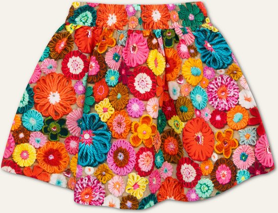 Surround skirt 17 AOP Fluffy flowers Orange: 152/12yr