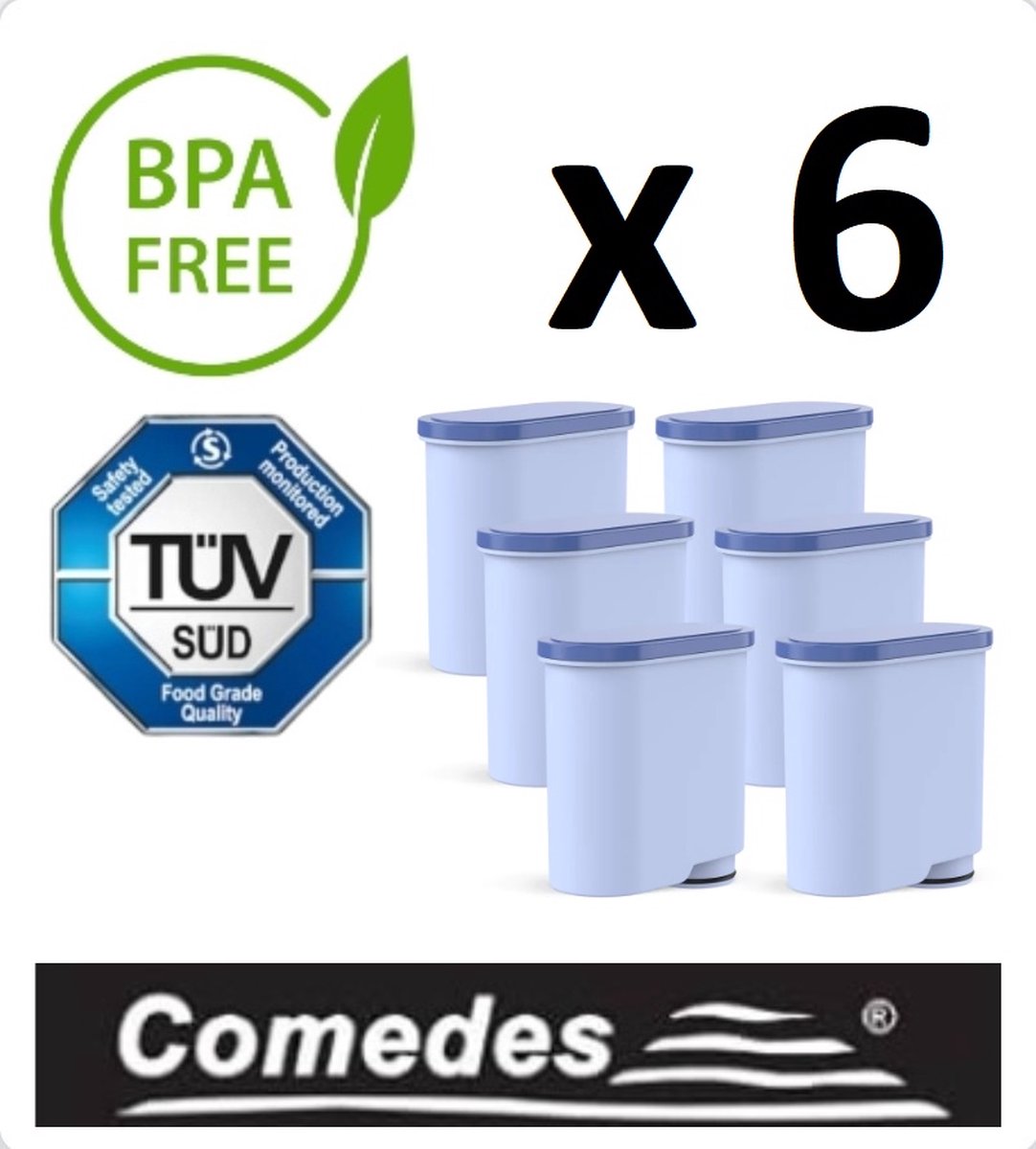 6x COMEDES waterfilter voor Philips Saeco AquaClean koffiemachines, vervangend Philips Saeco filter 6 stuks. Philips CA6903/10 Philips CA6903/22 Philips AquaClean Saeco CA6903/00 Saeco CA6903/01