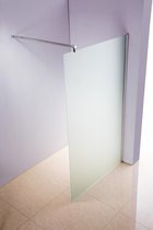 Clp ROUND - Roestvrijstalen douchewand - NANO-glas - Mat glas 70 x 200 x 100 cm