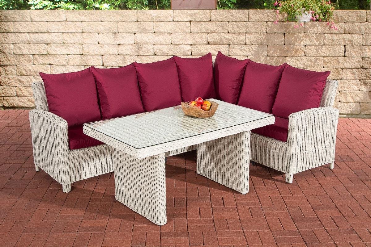 CLP Minari - Lounge Dining Set - 5mm Poly-rotan parelwit robijnrood